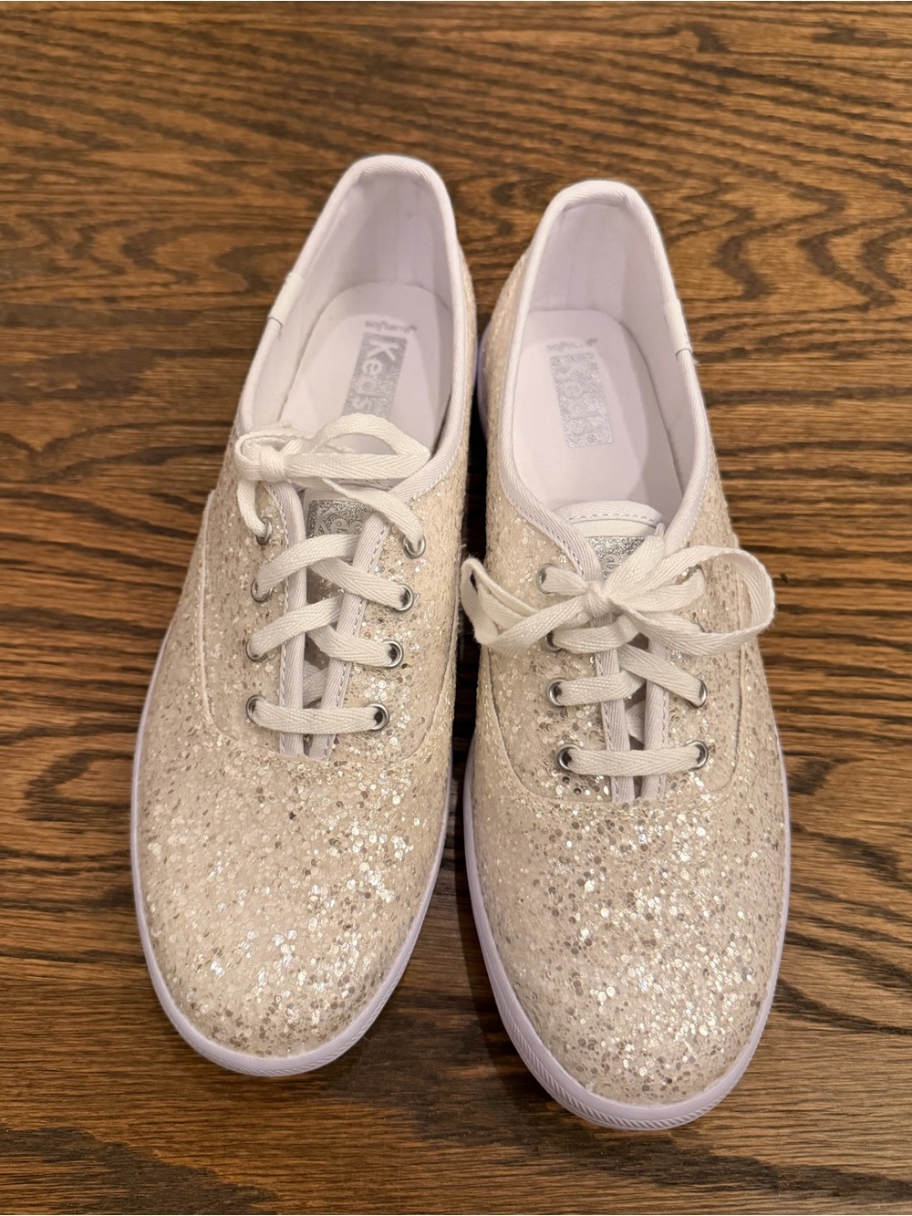 New Keds Ivory Glitter Wedding Sneakers 7.5